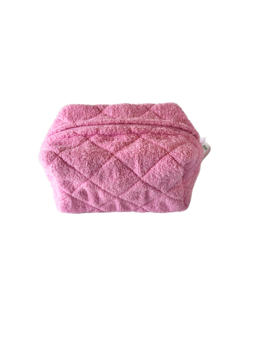 Pink terry makeup bag