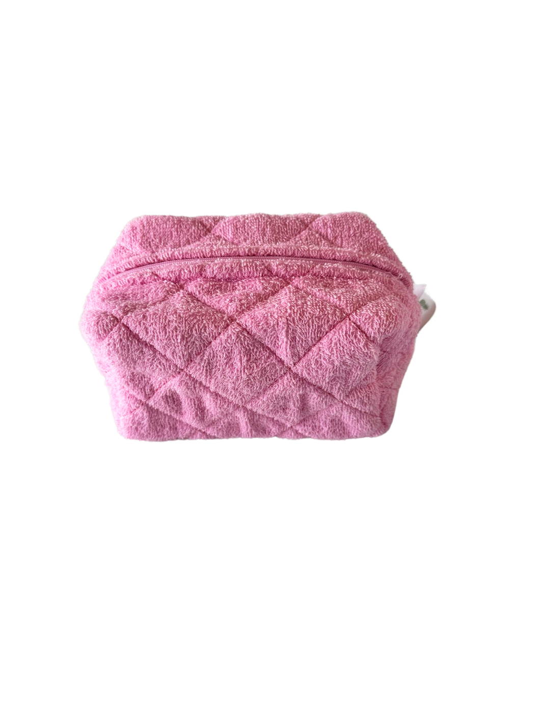 Pink terry makeup bag