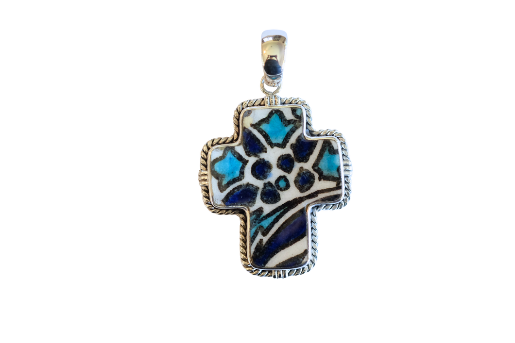 Pottery Cross Pendant