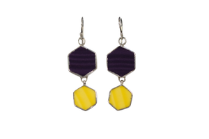 Purple and yellow fiesta earrings