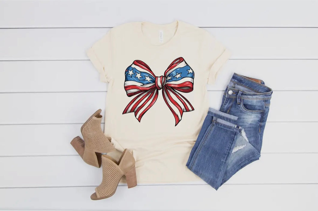 Red White and Blue Bow T-Shirt