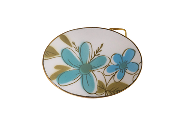 Retro Turquoise Floral Belt Buckle