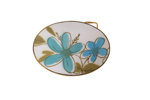 Retro Turquoise Floral Belt Buckle