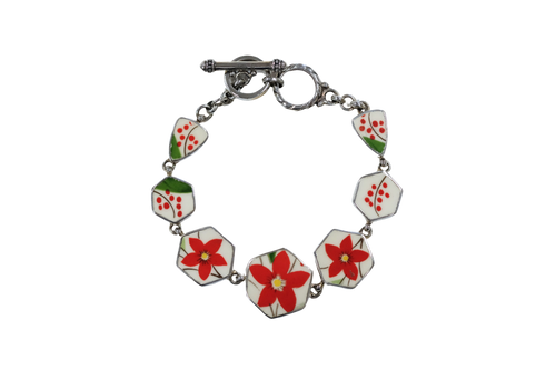 Retro poinsettia bracelet