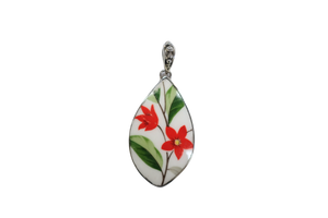 Retro poinsettia pendant