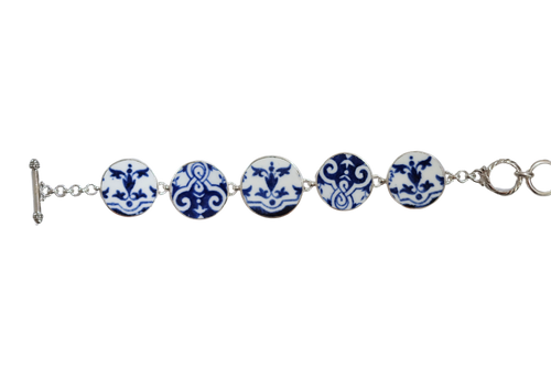 Round Blue and White Bracelet