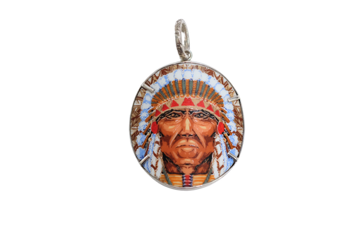 Round Indian Chief Pendant