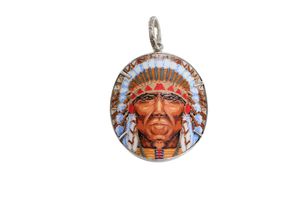 Round Indian Chief Pendant