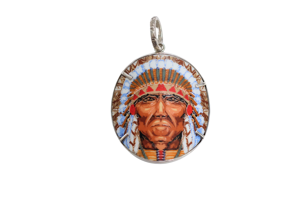 Round Indian Chief Pendant