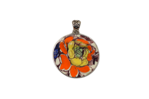 Round orange and yellow pendant