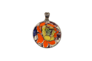 Round orange and yellow pendant