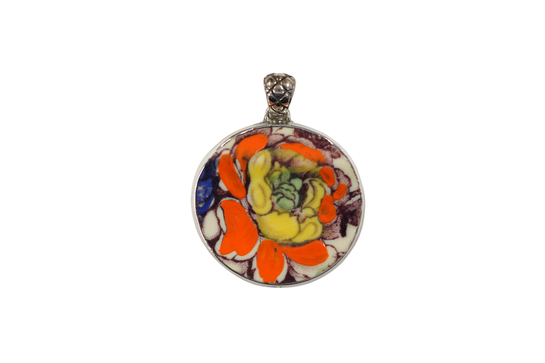 Round orange and yellow pendant