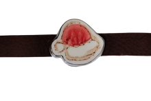 Santa Hat Brown Leather Bracelet