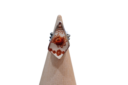 Size 5 Orange Floral Ring