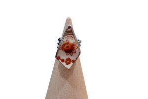 Size 5 Orange Floral Ring