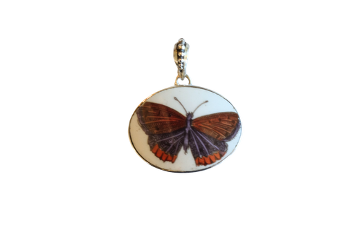 Small Oval Butterfly Pendant