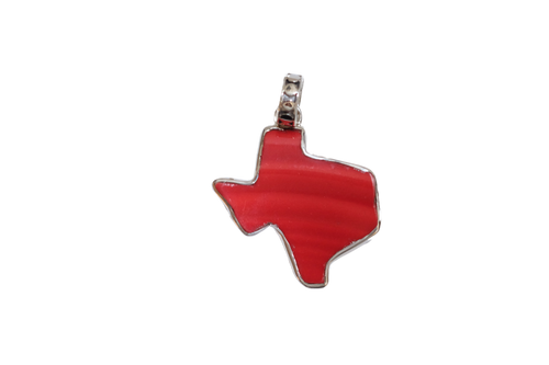 Small Red Texas Shape Pendant