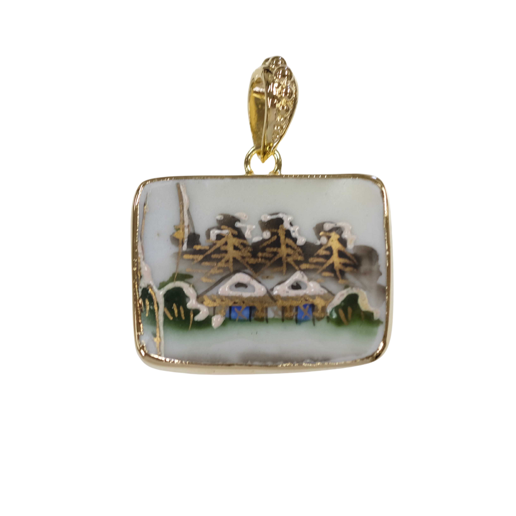 Square Thatch Houses Pendant