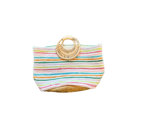 Summer stripe beach clutch bag