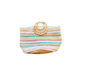 Summer stripe beach clutch bag