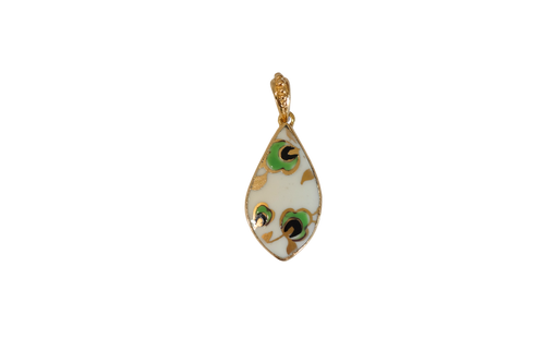 Teardrop Green and Gold Pendant