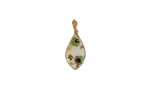 Teardrop Green and Gold Pendant