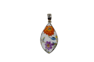 Teardrop floral pendant