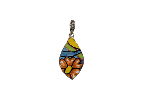 Teardrop pottery pendant