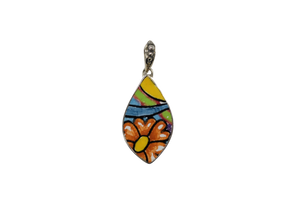 Teardrop pottery pendant