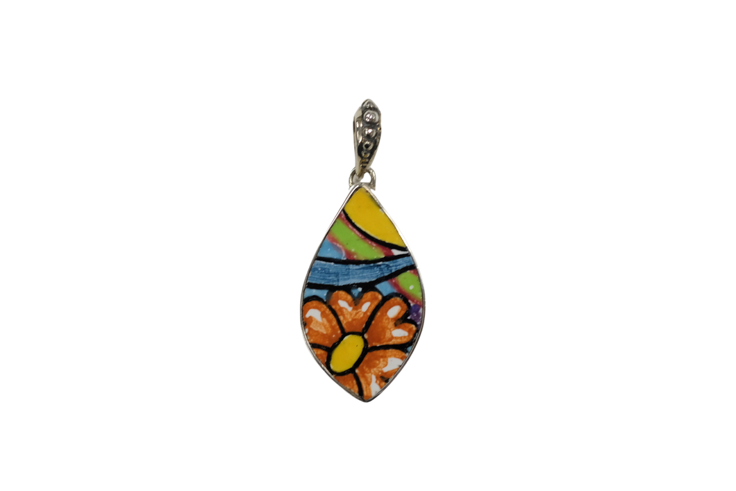 Teardrop pottery pendant