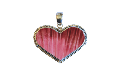 Textured Heart Shape Majolica Pendant