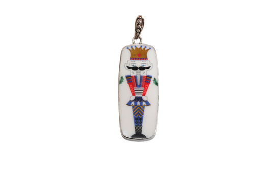 Totally Tikaa Rectangle Blue and Red Nutcracker Pendant