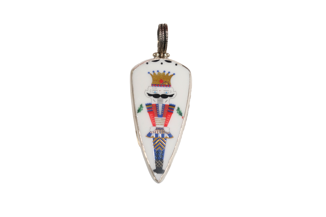 Totally Tikaa Triangular Red and Blue Nutcracker Pendant