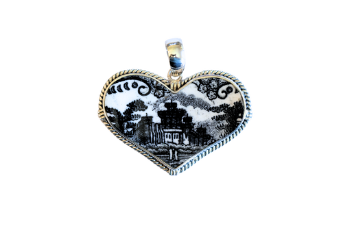 Vintage Castle Heart Pendant