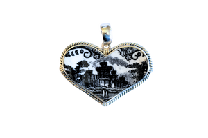 Vintage Castle Heart Pendant