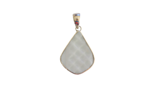 White Textured Teardrop Pendant