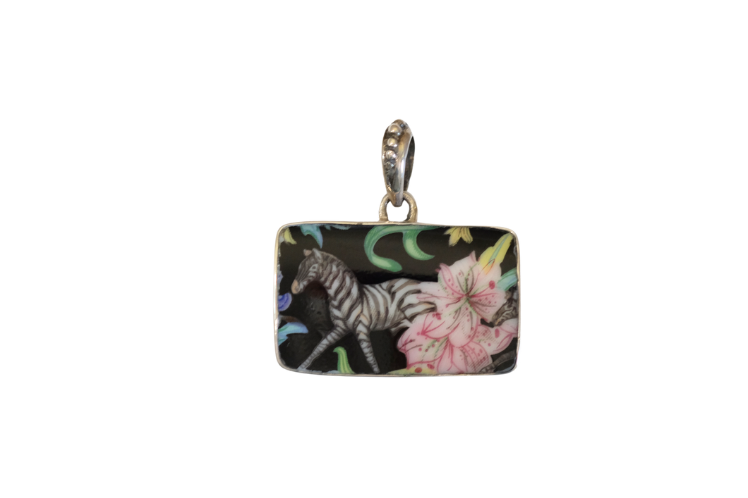 Zebra Floral Pendant